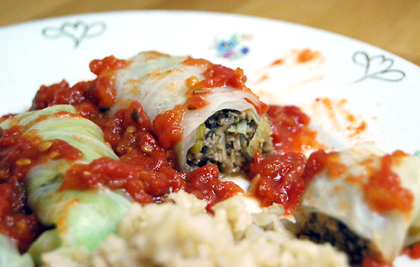 ROLLITOS DE COL BLANCA RELLENOS CON VERDURAS