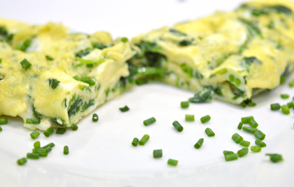 TORTILLA DE ESPINACAS CON CEBOLLINO